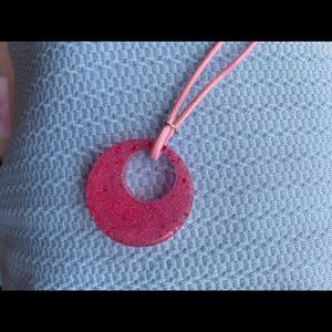 Handmade pink resin necklace!